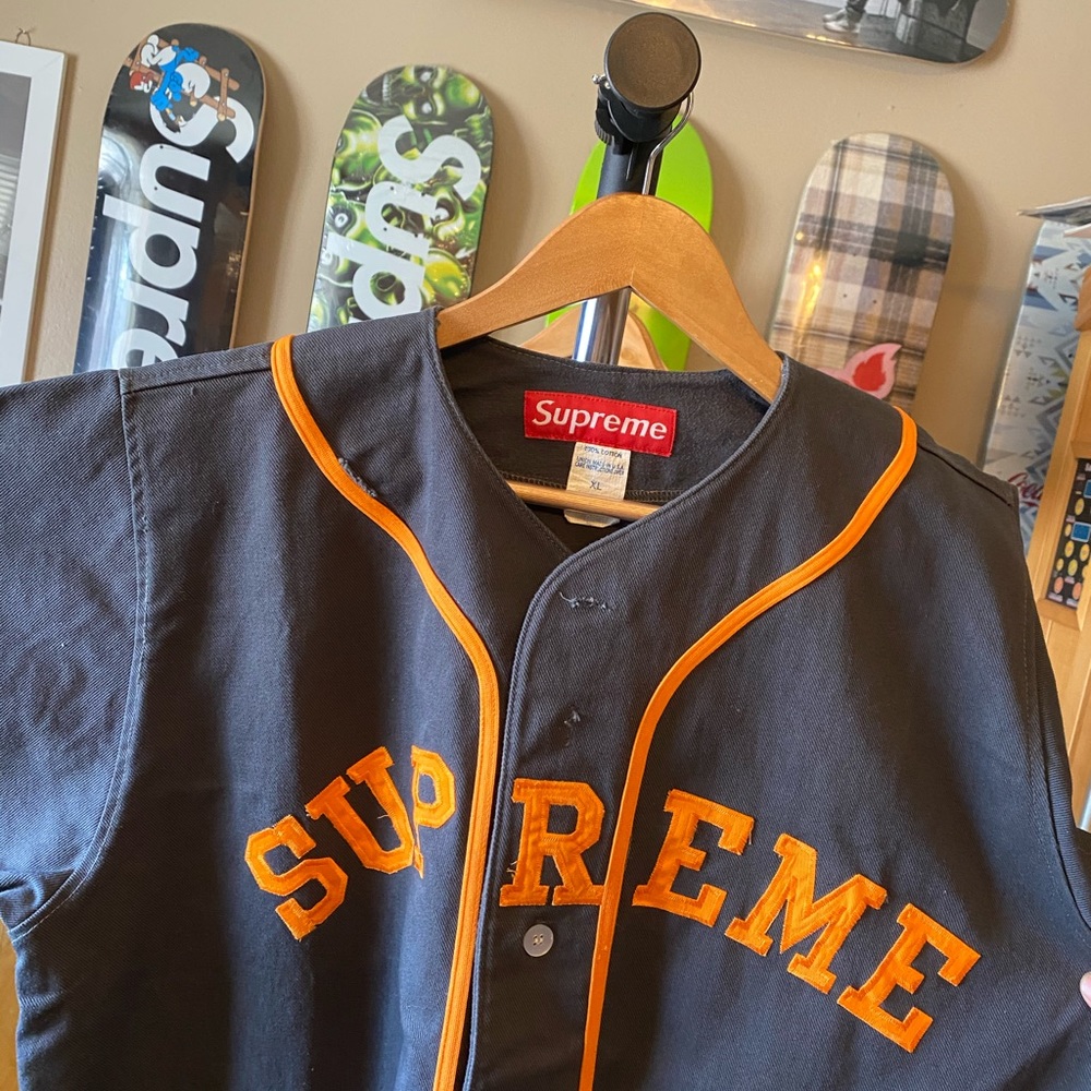 SUPREME's first baseball jersey vintage RARE - Picture 2 of 11